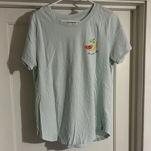 Old Navy Light Blue Tee with Fruit Design